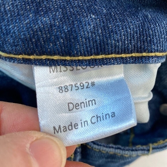 MISSLOOK  Sunflower Painted Distressed Jeans High Rise Straight Leg W31 x L30 - Picture 7 of 14